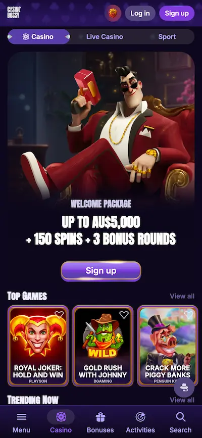 CasinoBossy - Die Beste Online Casino ohne KYC und Ausweis 2026