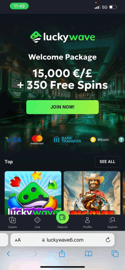 LuckyWave: Bonus mit Code 1LW